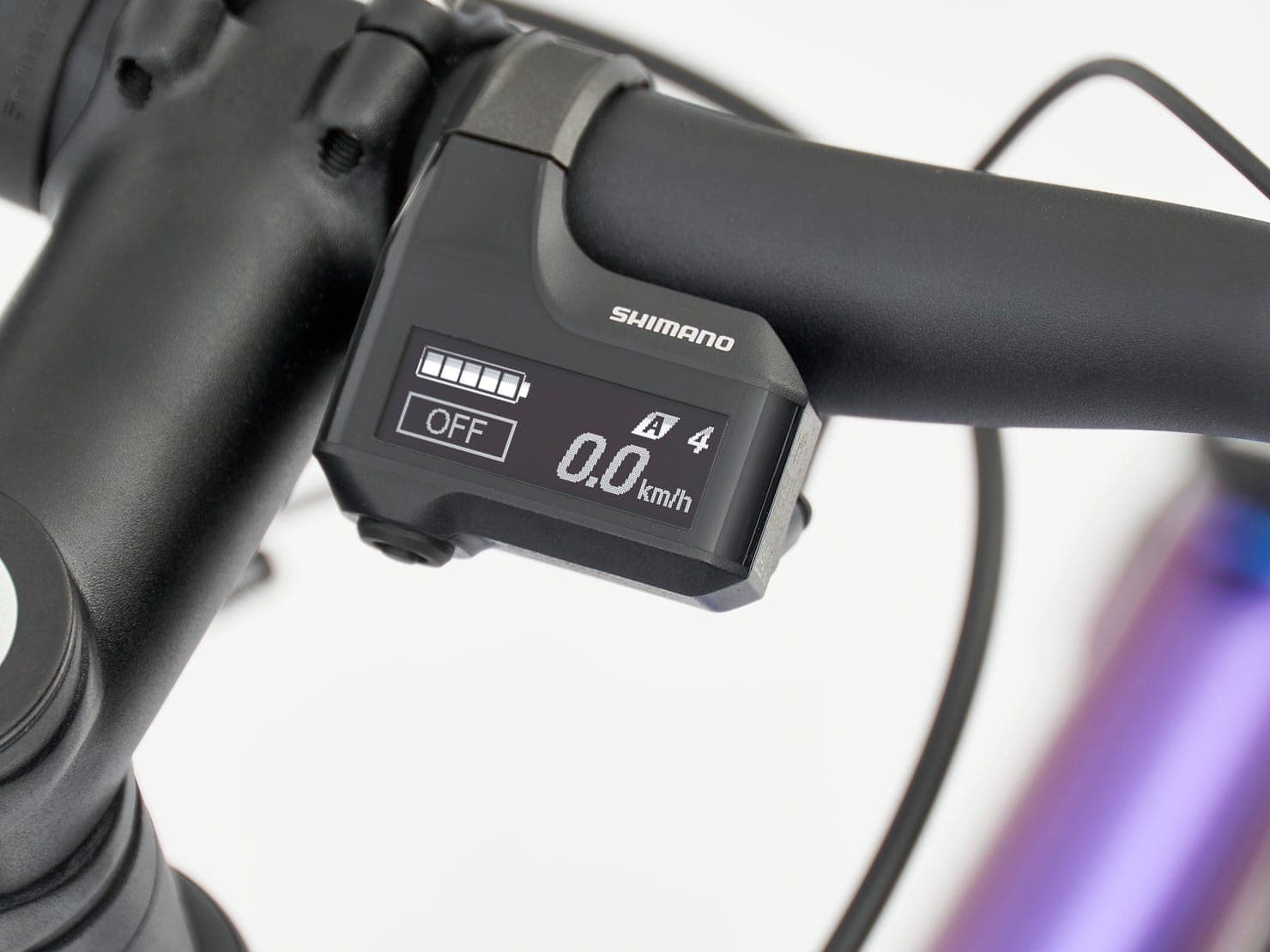 Omnium E-MINI-MAX — displayul Shimano la ghidon